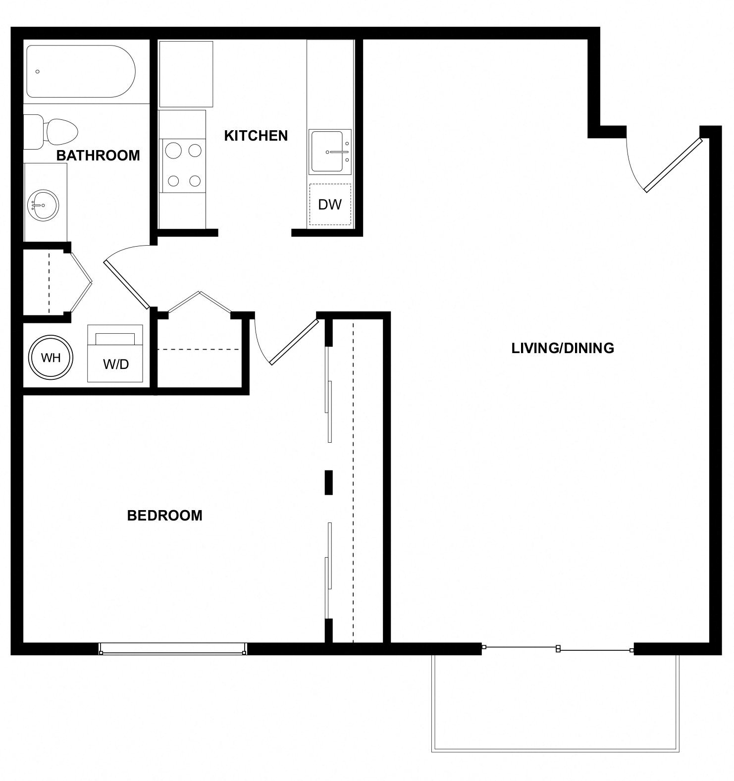 Leilani 2 1x1 SM floor plan